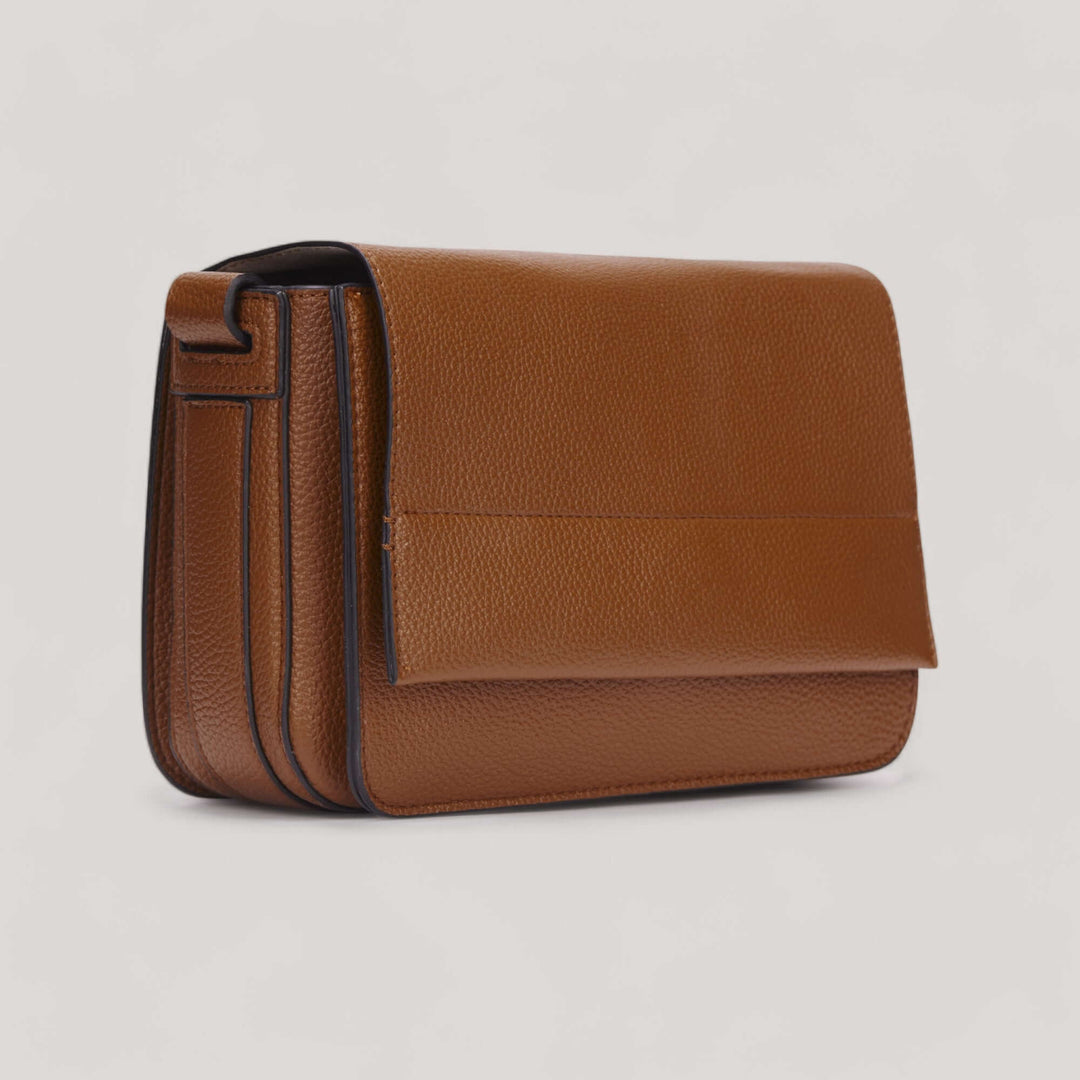 Farah.24 | Flap Crossbody Bag | Tan