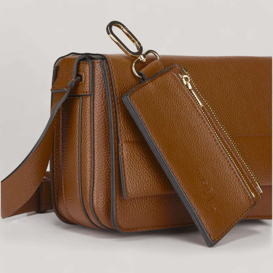 Farah.24 | Flap Crossbody Bag | Tan