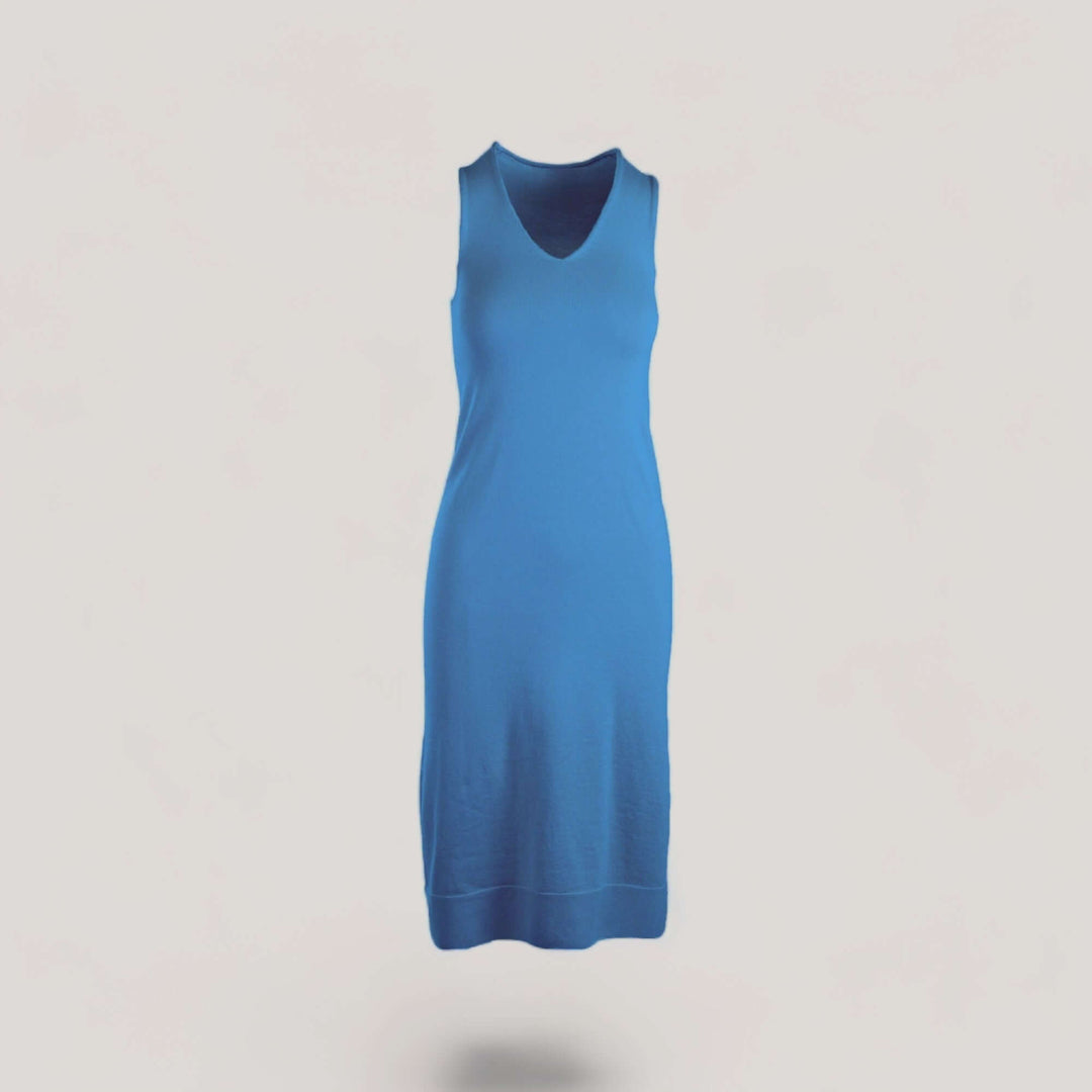 BROOKE | Egyptian Cotton Sleeveless Dress | COLOR: FIUME |3D Knitted by ALLTRUEIST