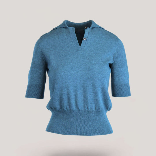 AUDREY | Egyptian Cotton Polo Shirt | COLOR: FIUME |3D Knitted by ALLTRUEIST