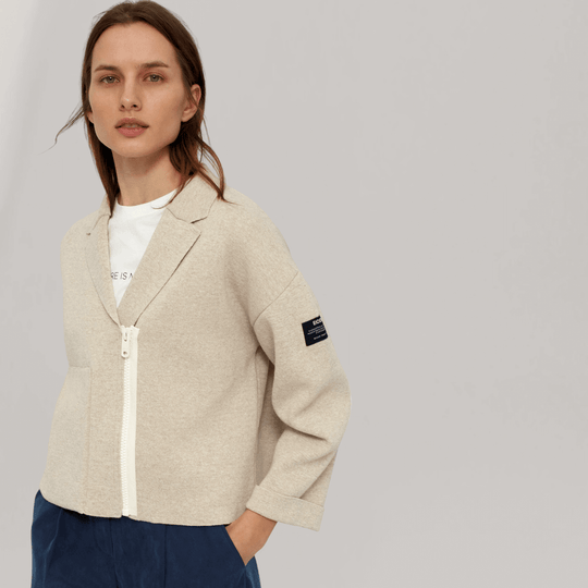 Ros - Recycled Cotton Knitted Blazer | Women's | Women's Clothing | Ecoalf | ALLTRUEIST