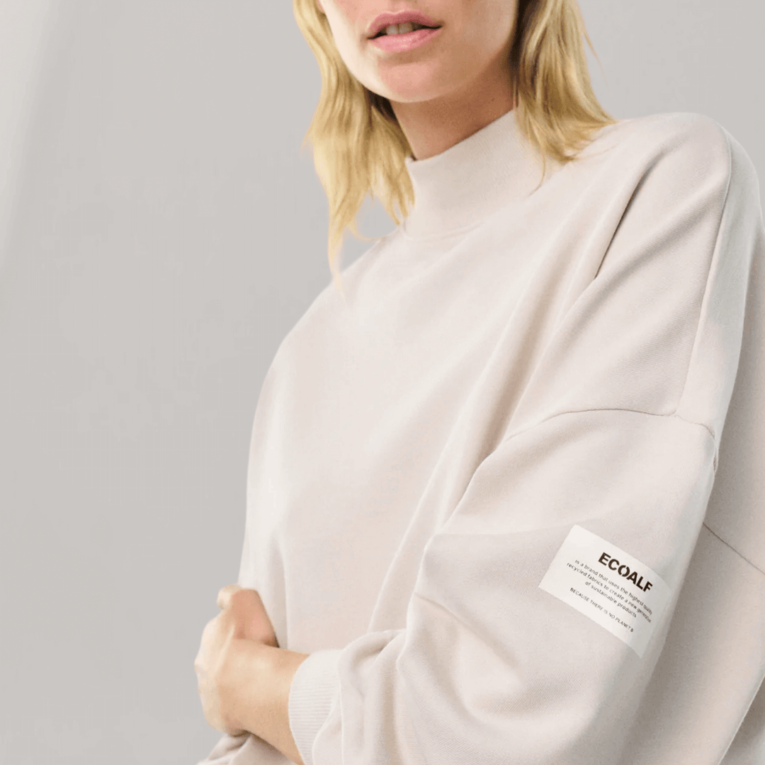 Cycla - Mock Neck Dolman Sleeve Sweatshirt | Washed Stone | Women's Clothing | Ecoalf | ALLTRUEIST
