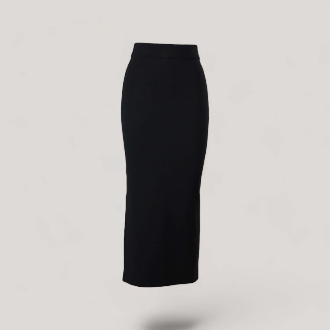 GRETA | High Waisted Long Skirt | COLOR: BLACK |3D Knitted by ALLTRUEIST