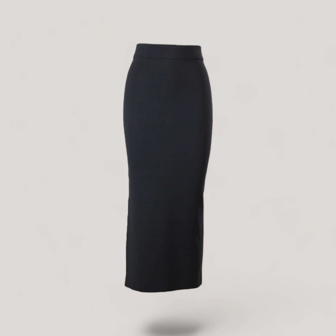 GRETA | High Waisted Long Skirt | COLOR: SLATE GREY |3D Knitted by ALLTRUEIST