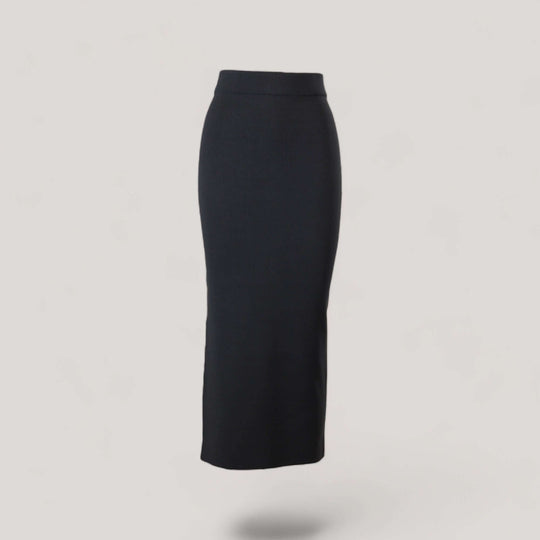 GRETA | High Waisted Long Skirt | COLOR: SLATE GREY |3D Knitted by ALLTRUEIST