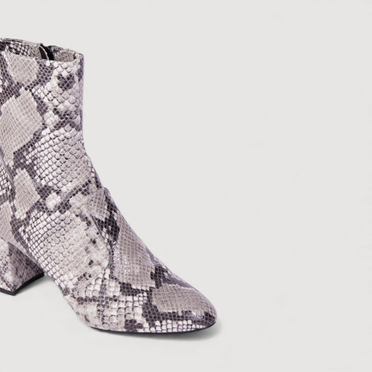 GABY | Beige Faux-Snake Print - Mid-Calf Boots
