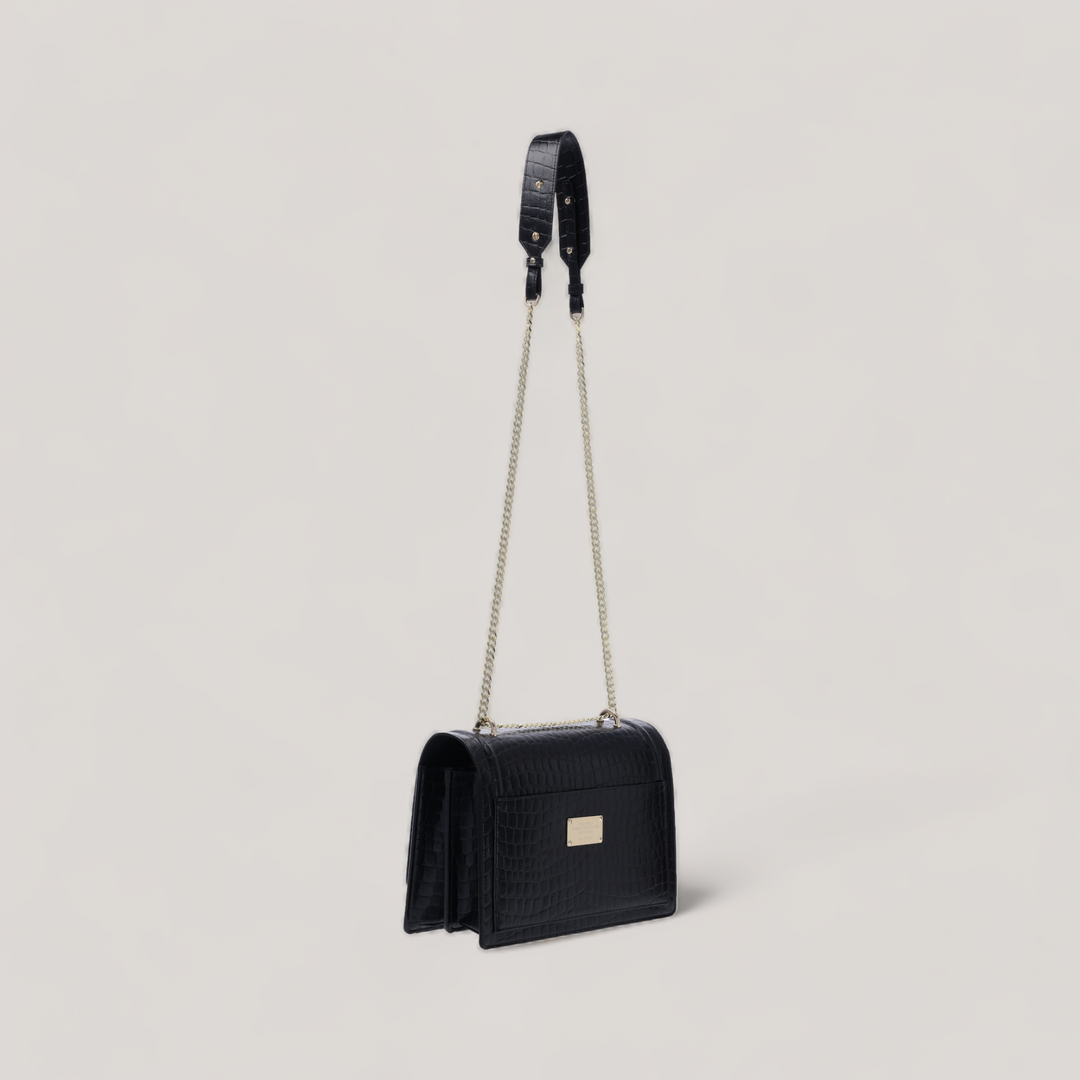Hope Maxi - Shoulder Bag - Black Ink Croco | Vegan Handbags | By Alexandra K.. Available at ALLTRUEIST