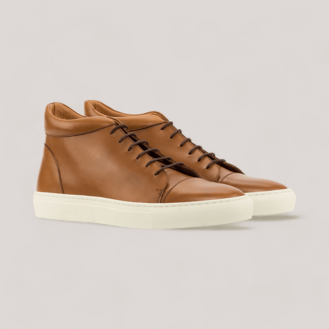 Zenith High Top Sneaker Cognac Luxury Vegan Men s Shoes