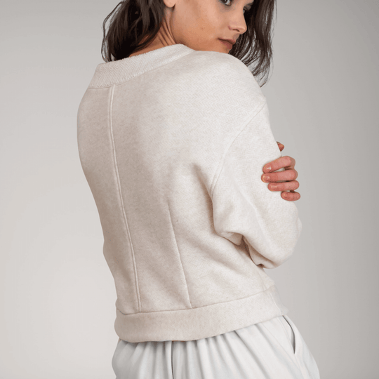 Dolman Sleeve Thick French Terry Sweater | Alabaster | Women's Clothing | ALLTRUEIST By Maryna | ALLTRUEIST