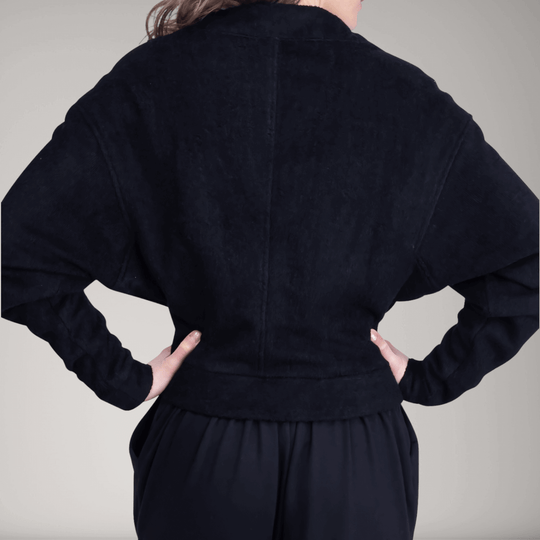 Dolman Sleeve Bamboo-Terry Sweater | Obsidian | Women's Clothing | ALLTRUEIST By Maryna | ALLTRUEIST