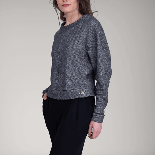 Dolman Sleeve Thick French Terry Sweater | Granite | Women's Clothing | ALLTRUEIST By Maryna | ALLTRUEIST