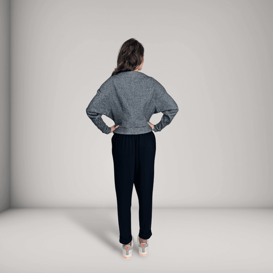 Dolman Sleeve Thick French Terry Sweater | Granite | Women's Clothing | ALLTRUEIST By Maryna | ALLTRUEIST