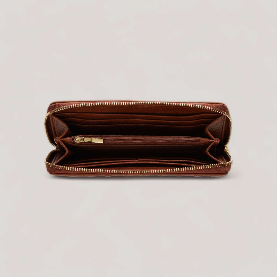 LIV | Cognac Woven Continental Wallet