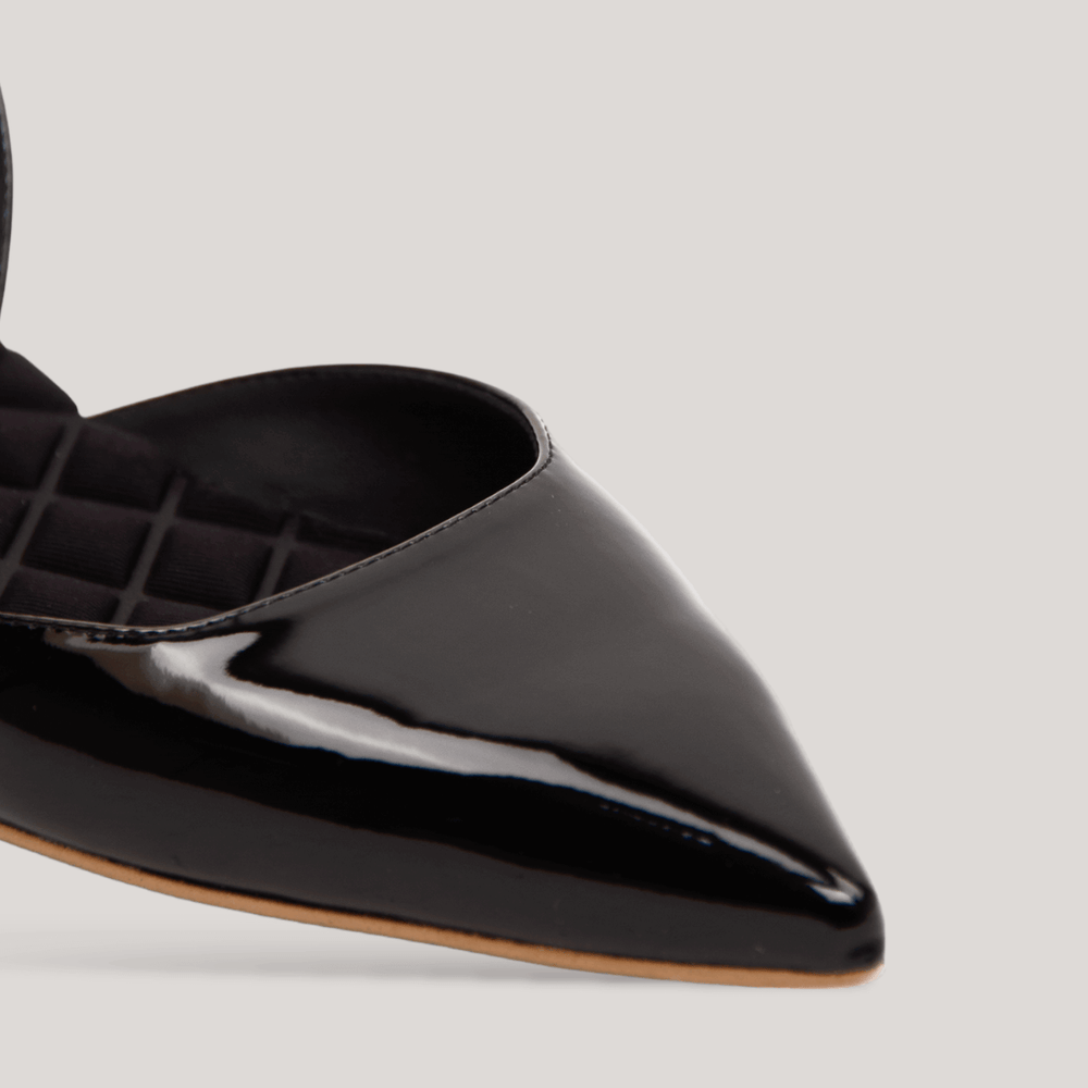JACKIE | Black Vegan Patent Slingback Flats | women's shoes | AERA | ALLTRUEIST