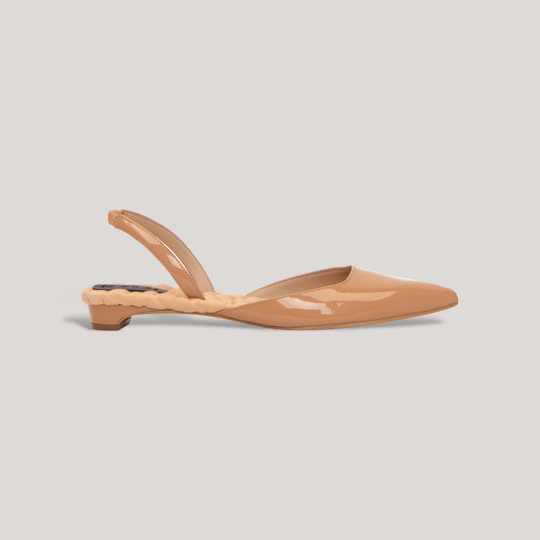 JACKIE | Nude Vegan Patent Slingback Flats | women's shoes | AERA | ALLTRUEIST