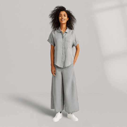 Lychee - Linen Shirt - Charcoal Khaki | Women's | Women's Clothing | Ecoalf | ALLTRUEIST
