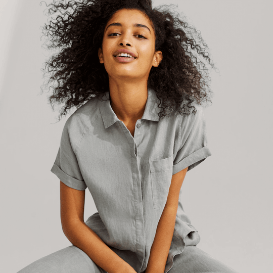 Lychee - Linen Shirt - Charcoal Khaki | Women's | Women's Clothing | Ecoalf | ALLTRUEIST