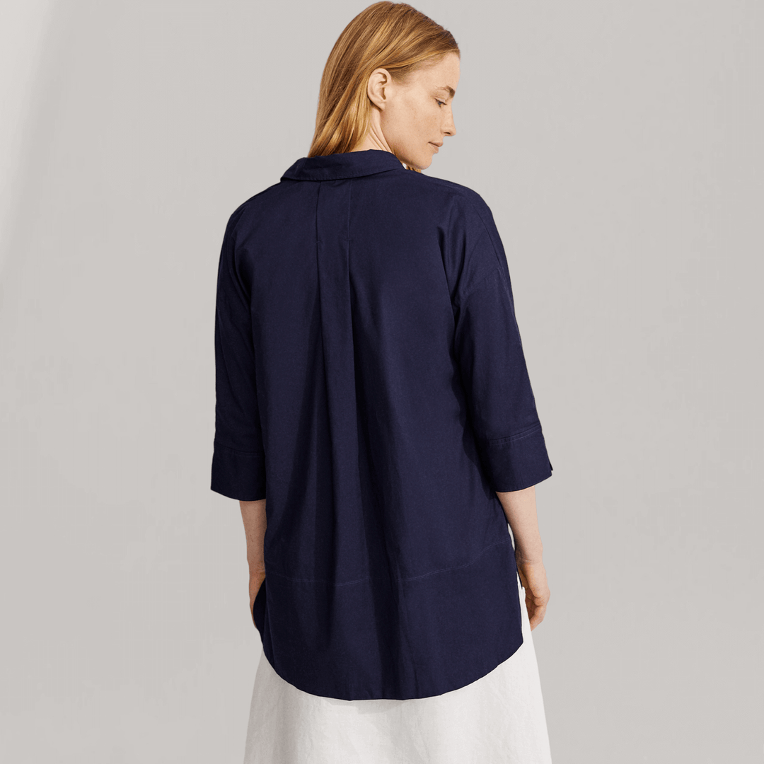 Grove - Organic Cotton Poplin Shirt - Navy | Women's | Women's Clothing | Ecoalf | ALLTRUEIST