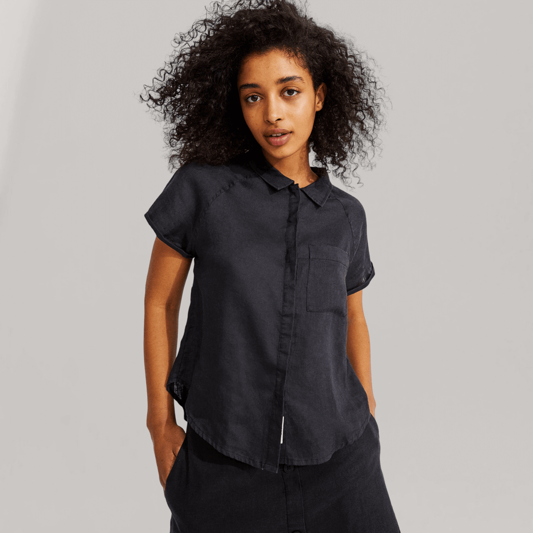 Lychee - Linen Shirt - Black | Women's | Women's Clothing | Ecoalf | ALLTRUEIST
