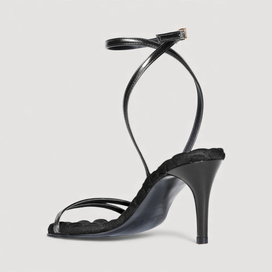 LAURA | Black - Ankle Strap Sandal