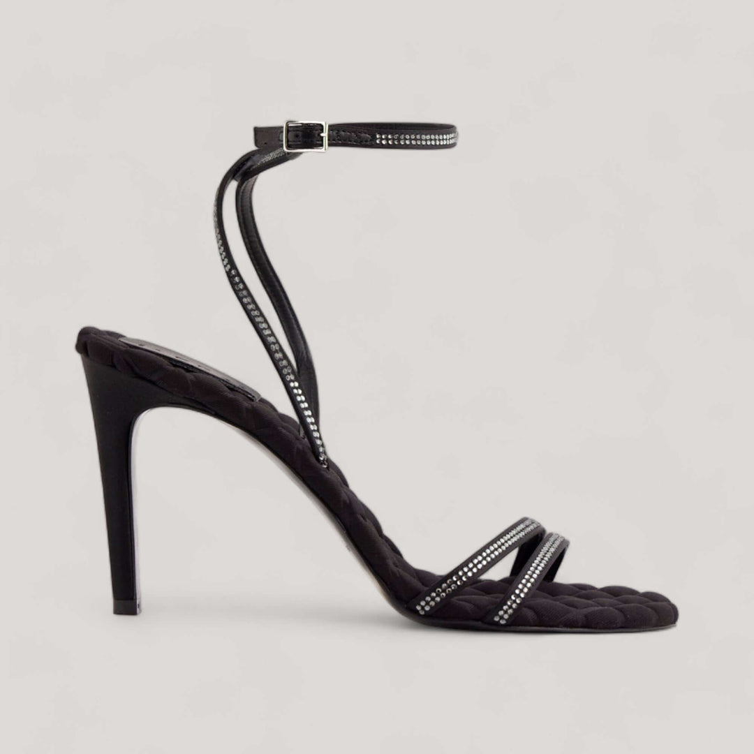 LUCIA | Black Crystal - Ankle Strap Sandals