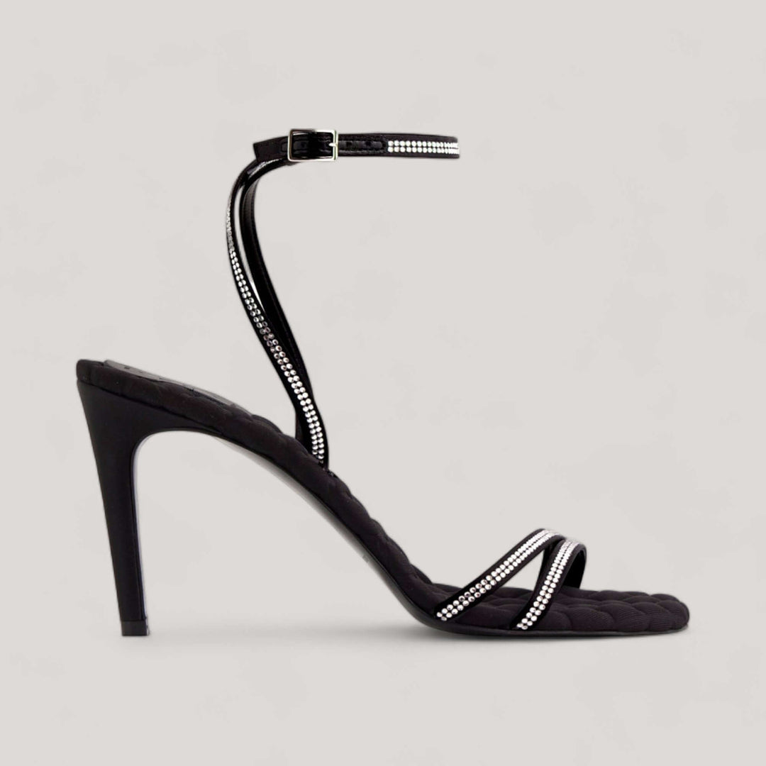 LUCIA | Silver Crystal - Ankle Strap Sandals