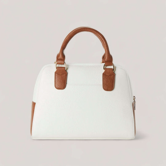 MADELYN | White-Camel Classic Satchel