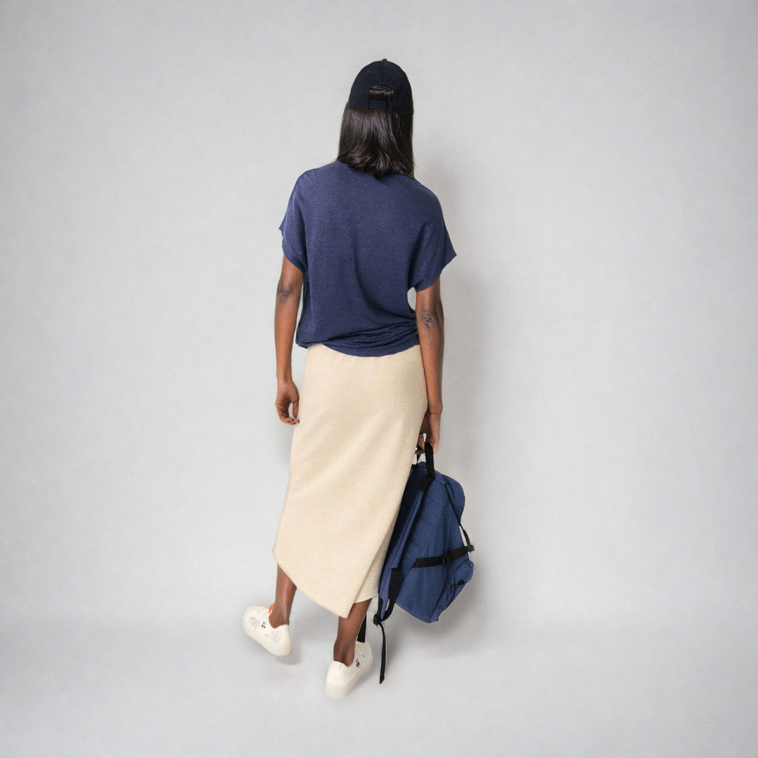 Ani - Linen T-Shirt - Blue Indigo | Women's | Women's Clothing | Ecoalf | ALLTRUEIST