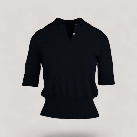AUDREY | Egyptian Cotton Polo Shirt | COLOR: MARINE |3D Knitted by ALLTRUEIST