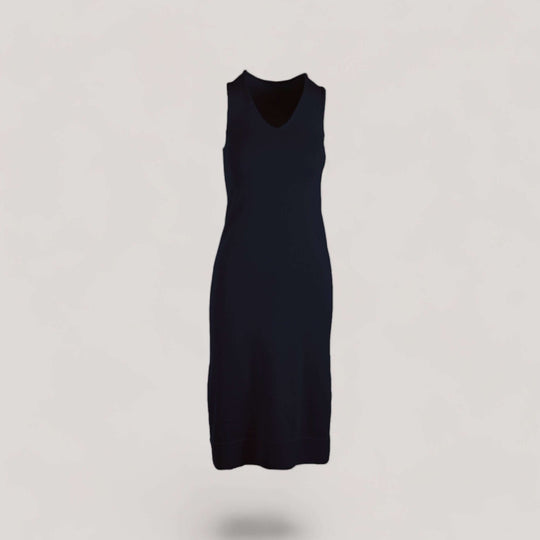 BROOKE | Egyptian Cotton Sleeveless Dress | COLOR: MARINE |3D Knitted by ALLTRUEIST