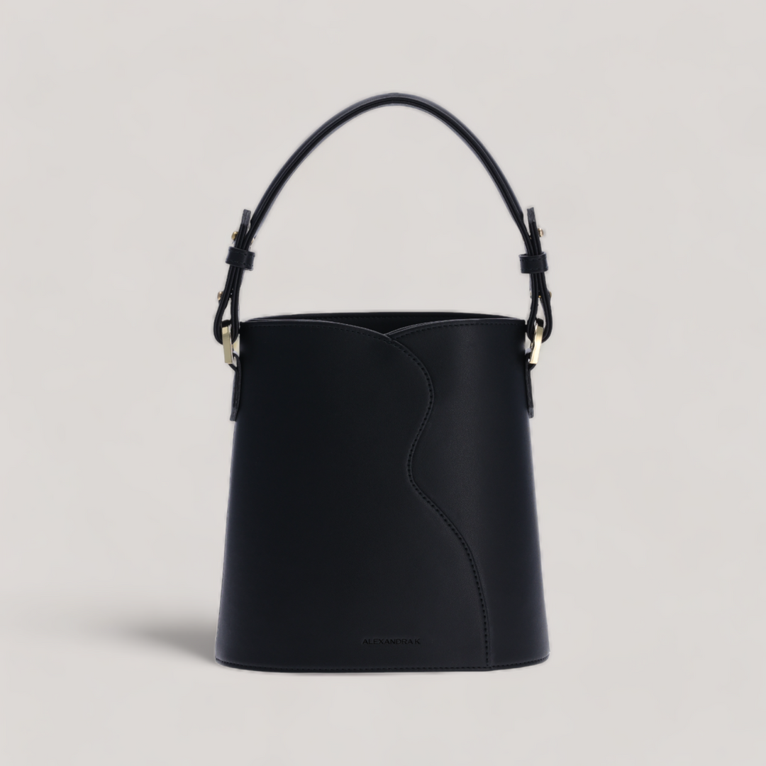 Nalu - Mini Bucket Bag - Black Ink Corn Leather | Vegan Handbags | By Alexandra K.. Available at ALLTRUEIST