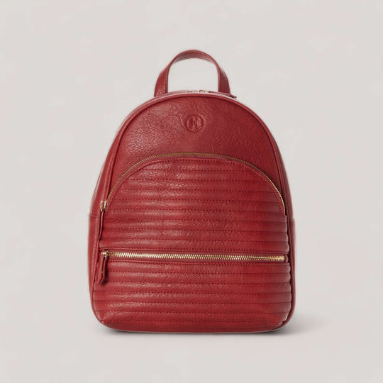 NINA II | Crimson Quilted Midi Backpack