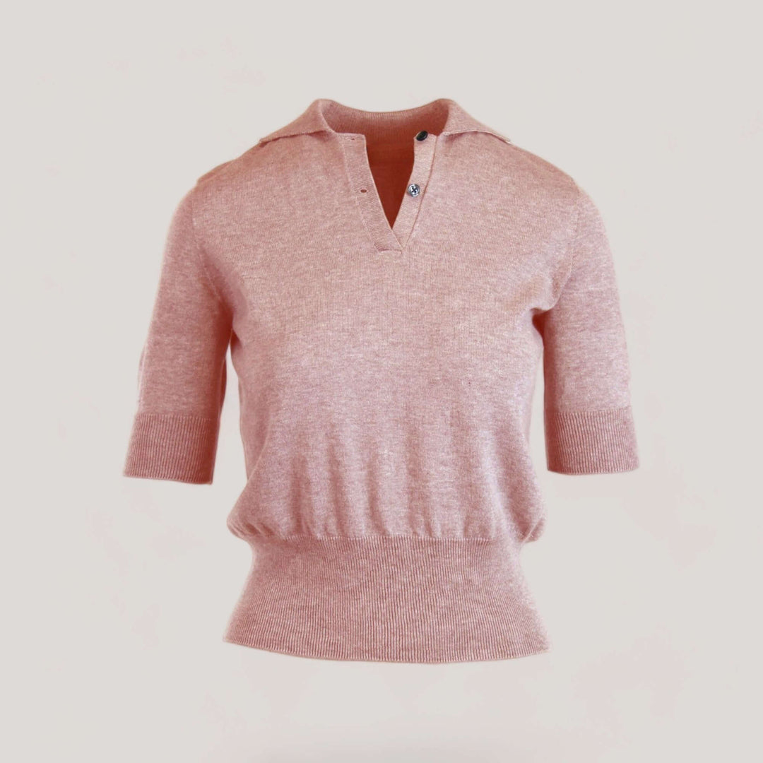 AUDREY | Egyptian Cotton Polo Shirt | COLOR: PELLE |3D Knitted by ALLTRUEIST