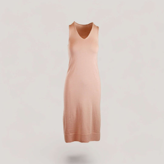 BROOKE | Egyptian Cotton Sleeveless Dress | COLOR: PELLE |3D Knitted by ALLTRUEIST