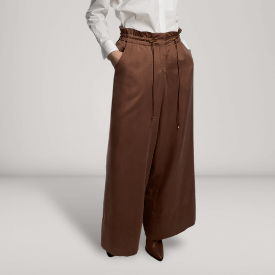 Vegan Silk Wide-Leg Pants | Old Rose | Women's Clothing | ALLTRUEIST By Maryna | ALLTRUEIST