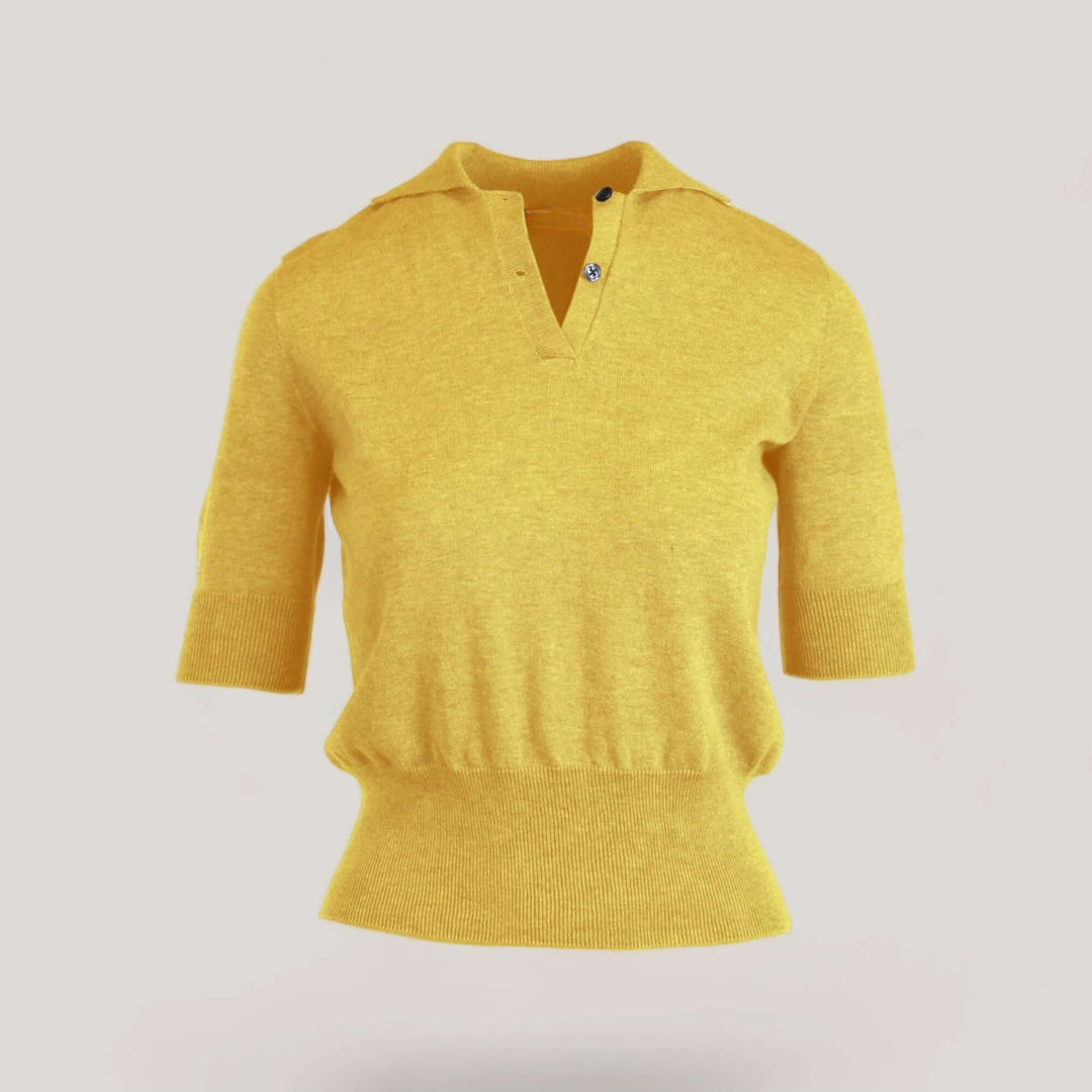 AUDREY | Egyptian Cotton Polo Shirt | COLOR: SOLE |3D Knitted by ALLTRUEIST
