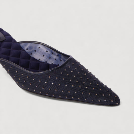 ROSA | Navy - Studded Mules