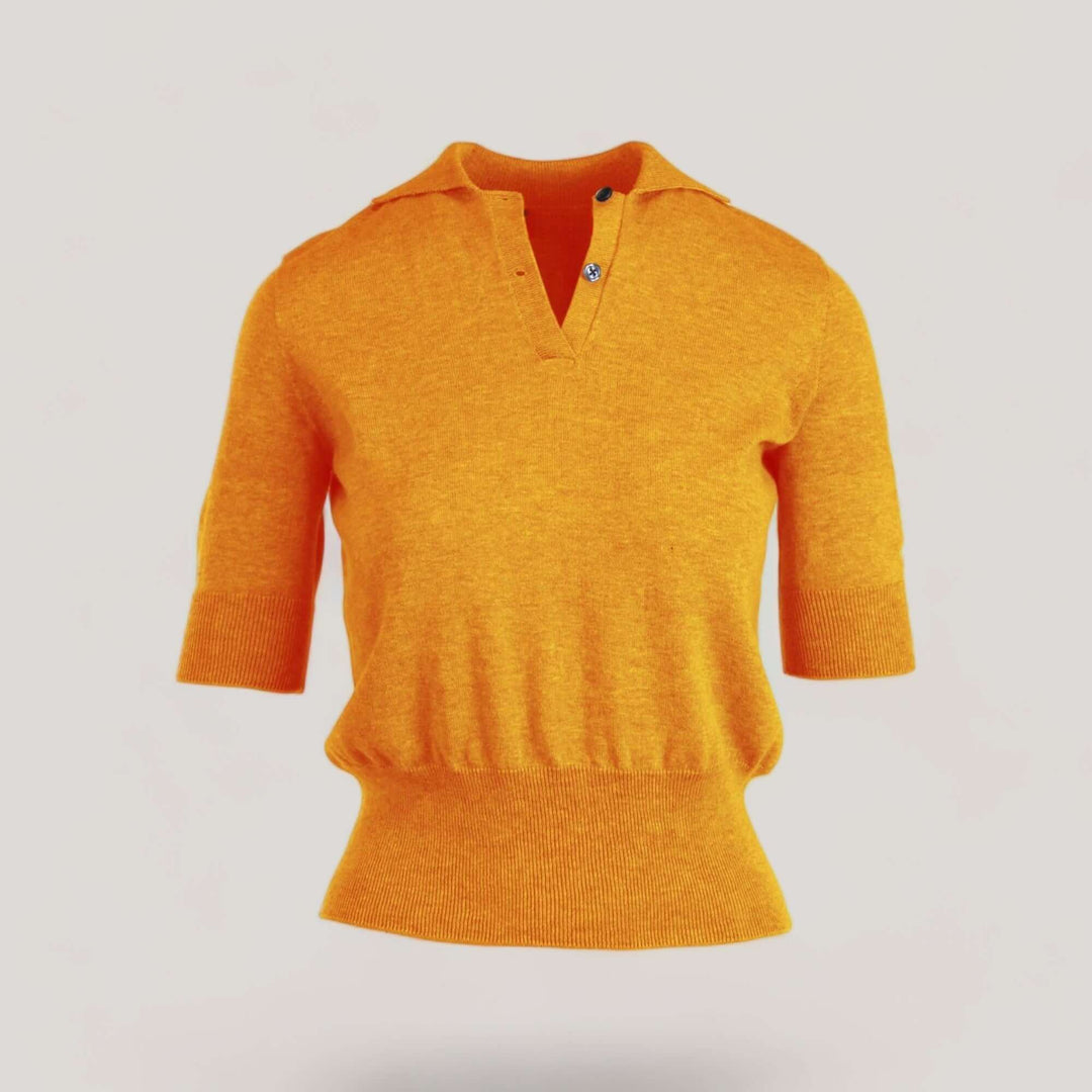 AUDREY | Egyptian Cotton Polo Shirt | COLOR: TUORLO |3D Knitted by ALLTRUEIST
