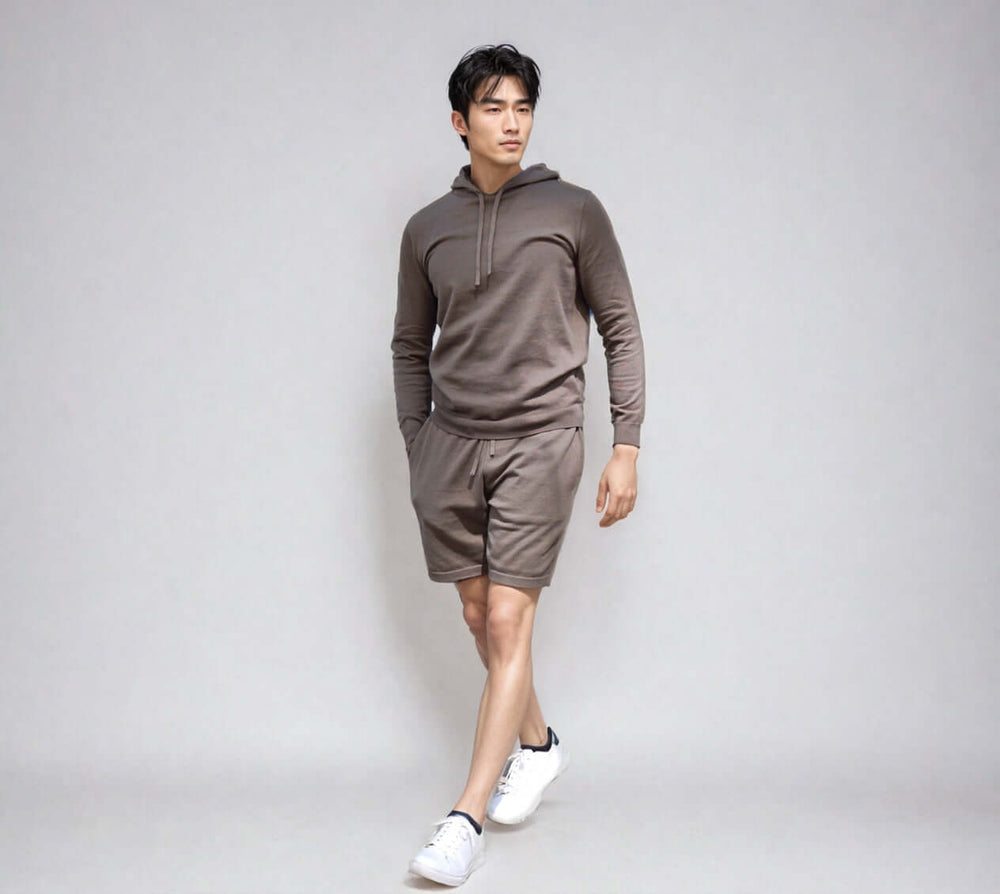 COLTON | Egyptian Cotton Long Sleeve Hoodie | COLOR: CACCIA |3D Knitted by ALLTRUEIST