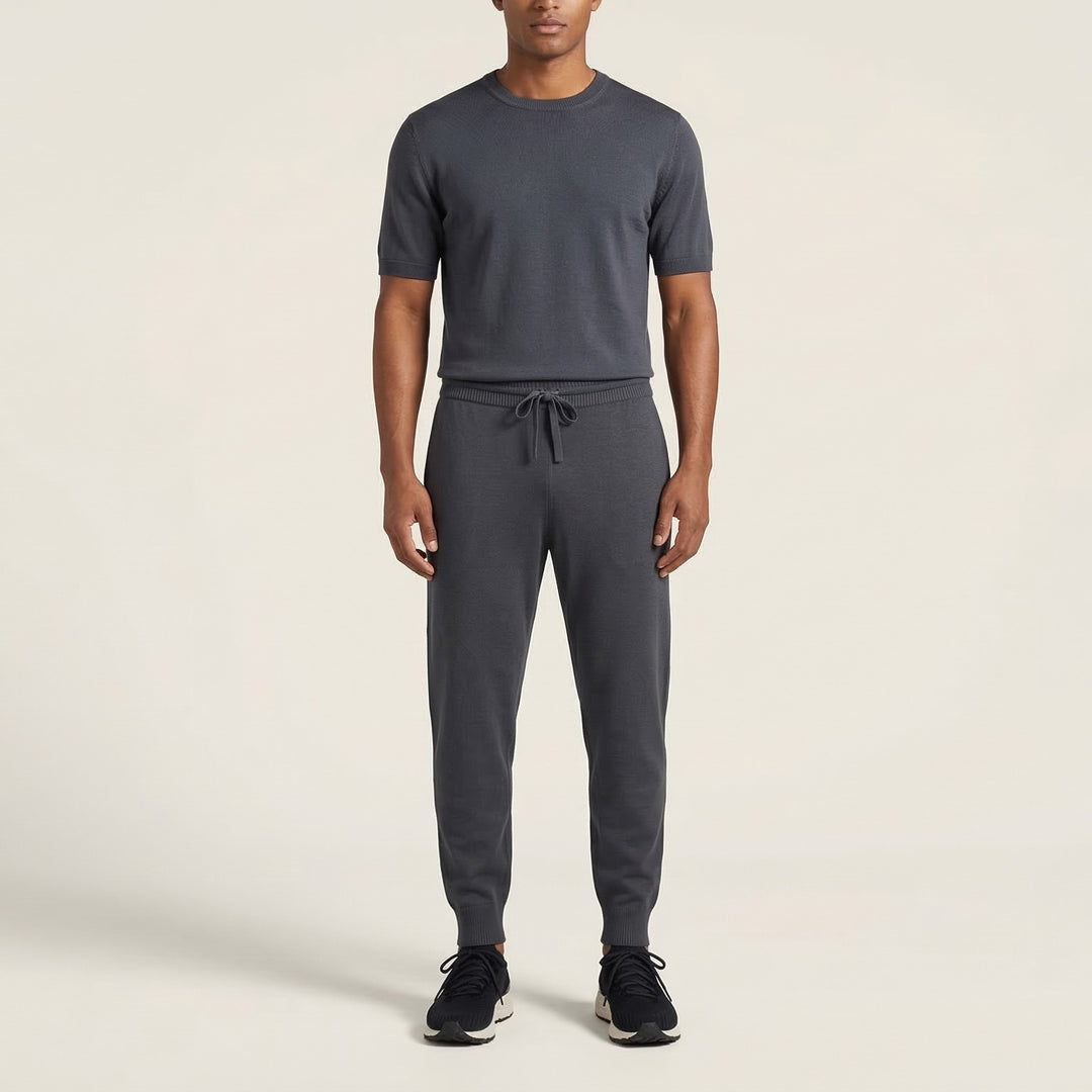 VEYON | Knitted Trainer - Black Suede | Men's