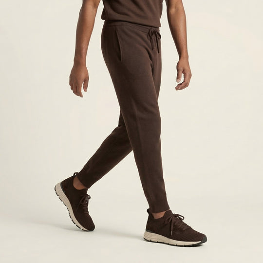 VEYON | Knitted Trainer - Brown Suede | Men's