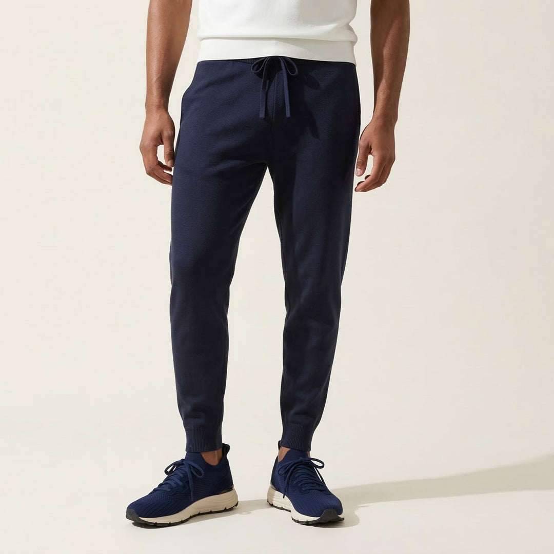 VEYON | Knitted Trainer - Navy Suede | Men's