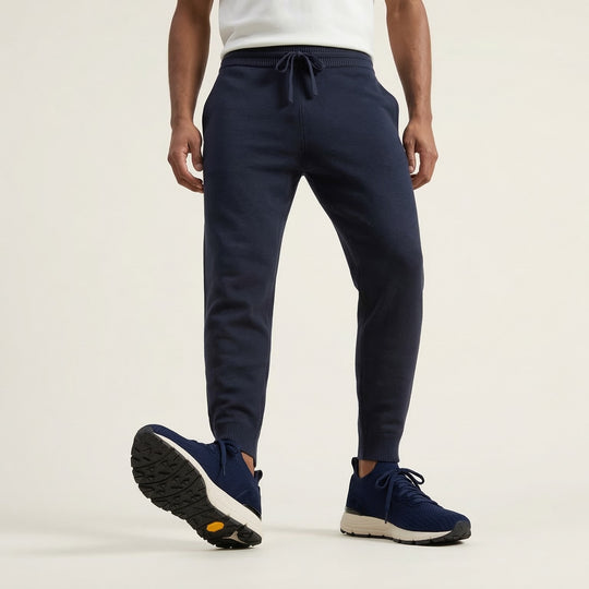 VEYON | Knitted Trainer - Navy Suede | Men's