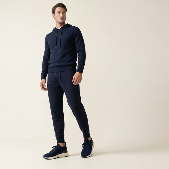 VEYON | Knitted Trainer - Navy Nappa | Men's