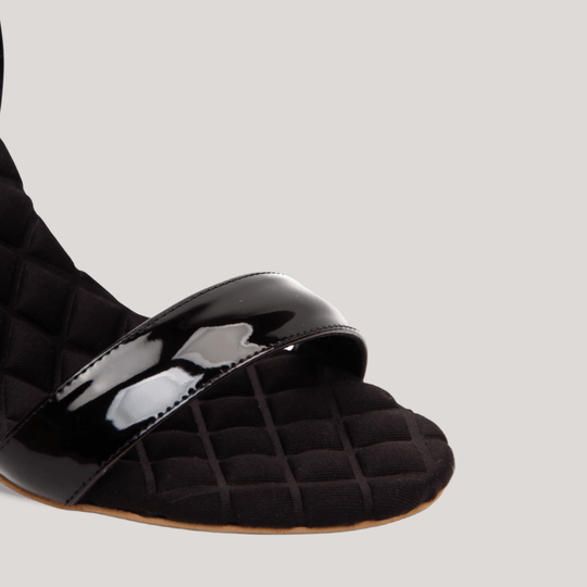 VIVIEN | Black Vegan Patent Slingback Sandals | women's shoes | AERA | ALLTRUEIST