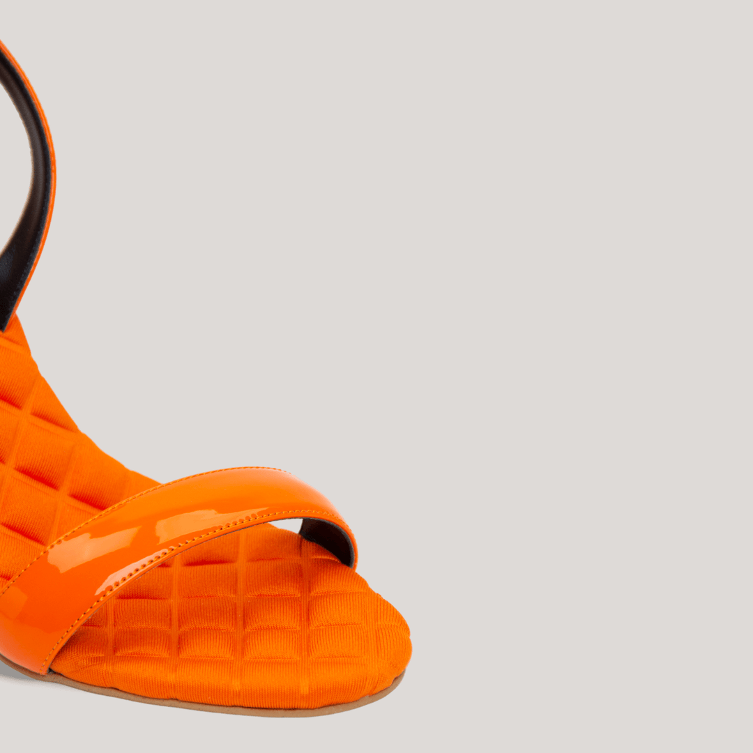 VIVIEN | Orange Vegan Patent Slingback Sandals | Women's Shoes | AERA | ALLTRUEIST