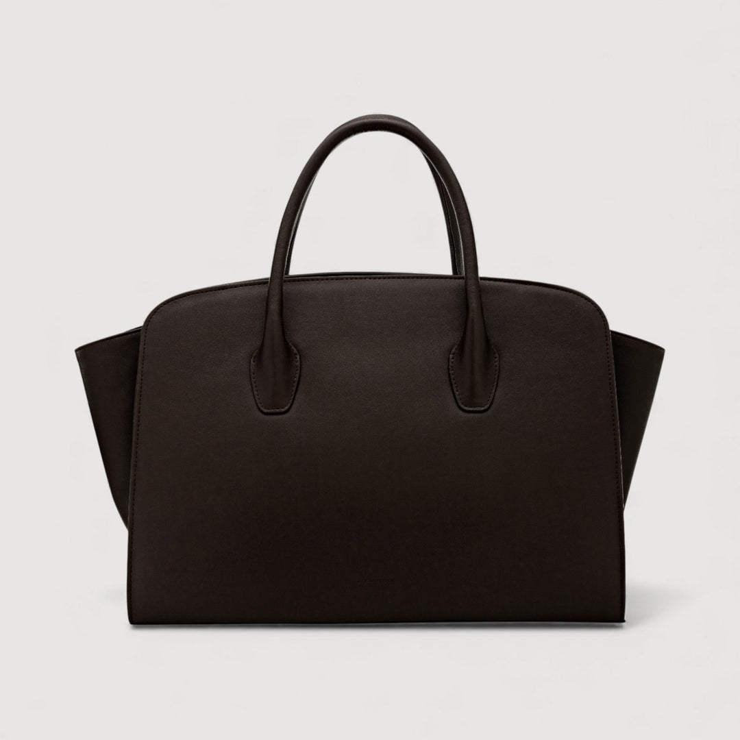 Gigi | Maxi Tote Bag | Espresso Brown by ALEXANDRA K. VEGAN HANDBAGS from ALLTRUEIST, crafted in corn leather with minimalist design.