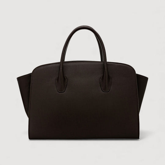 Gigi | Maxi Tote Bag | Espresso Brown by ALEXANDRA K. VEGAN HANDBAGS from ALLTRUEIST, crafted in corn leather with minimalist design.