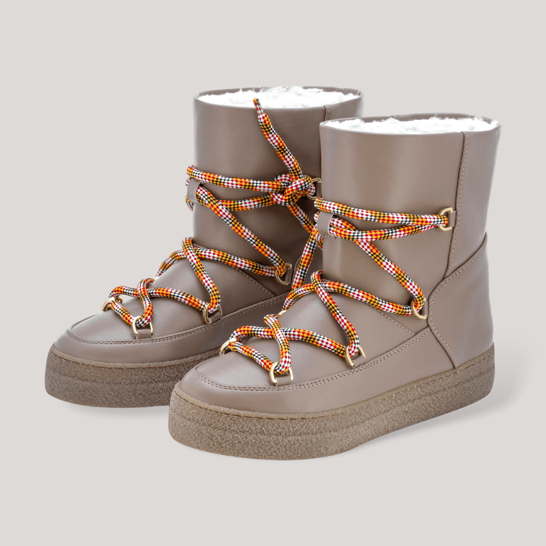 BOOM | Vegan Snow Boots - Taupe Corn Leather | Vegan Women's Shoes | By Alexandra K.. Available at ALLTRUEIST