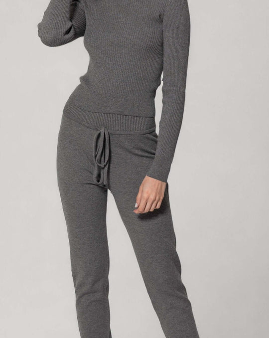 CHARLOTTE | High-Waisted Drawstring Sweatpants | COLOR: CHARCOAL |3D Knitted by ALLTRUEIST